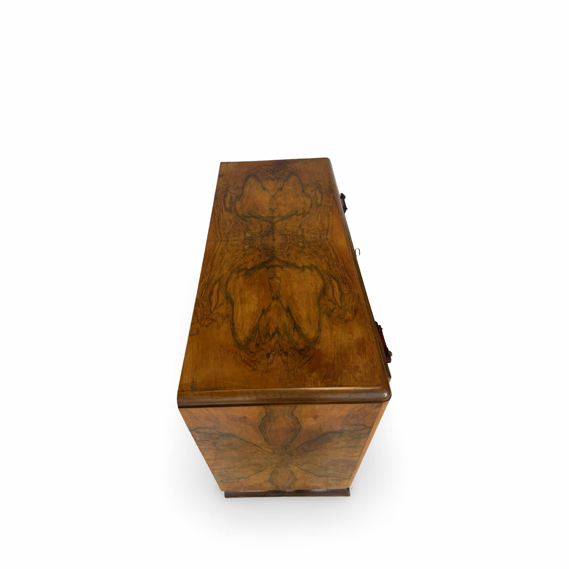 Walnut burl commode, Italian Art Deco, 1940s.