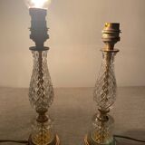 Crystal and bronze lamp bases