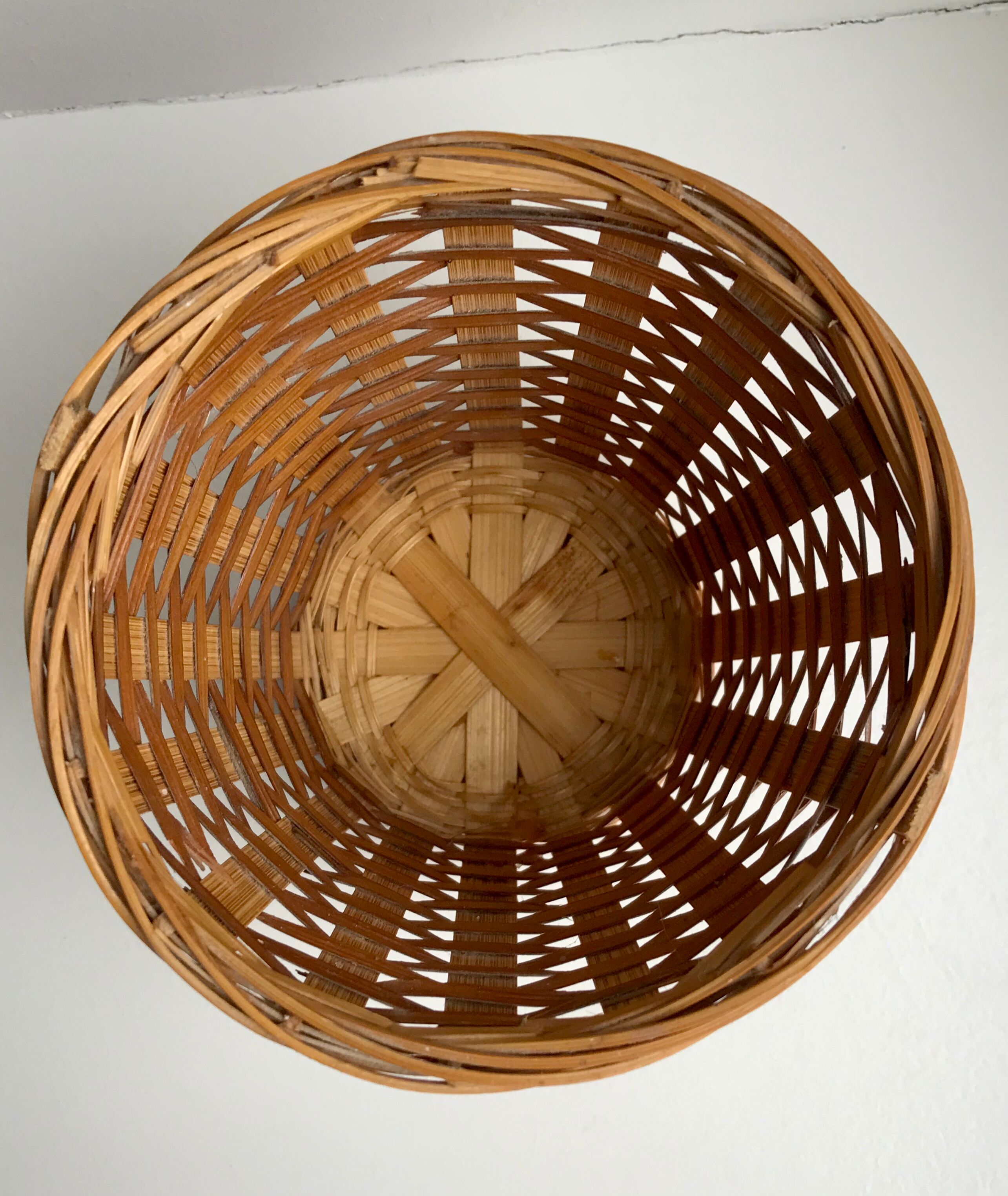 Rattan pot cover & wicker plants 70s