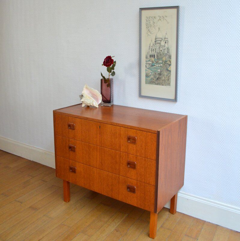Scandinavian chest of drawers teak vintage 1960