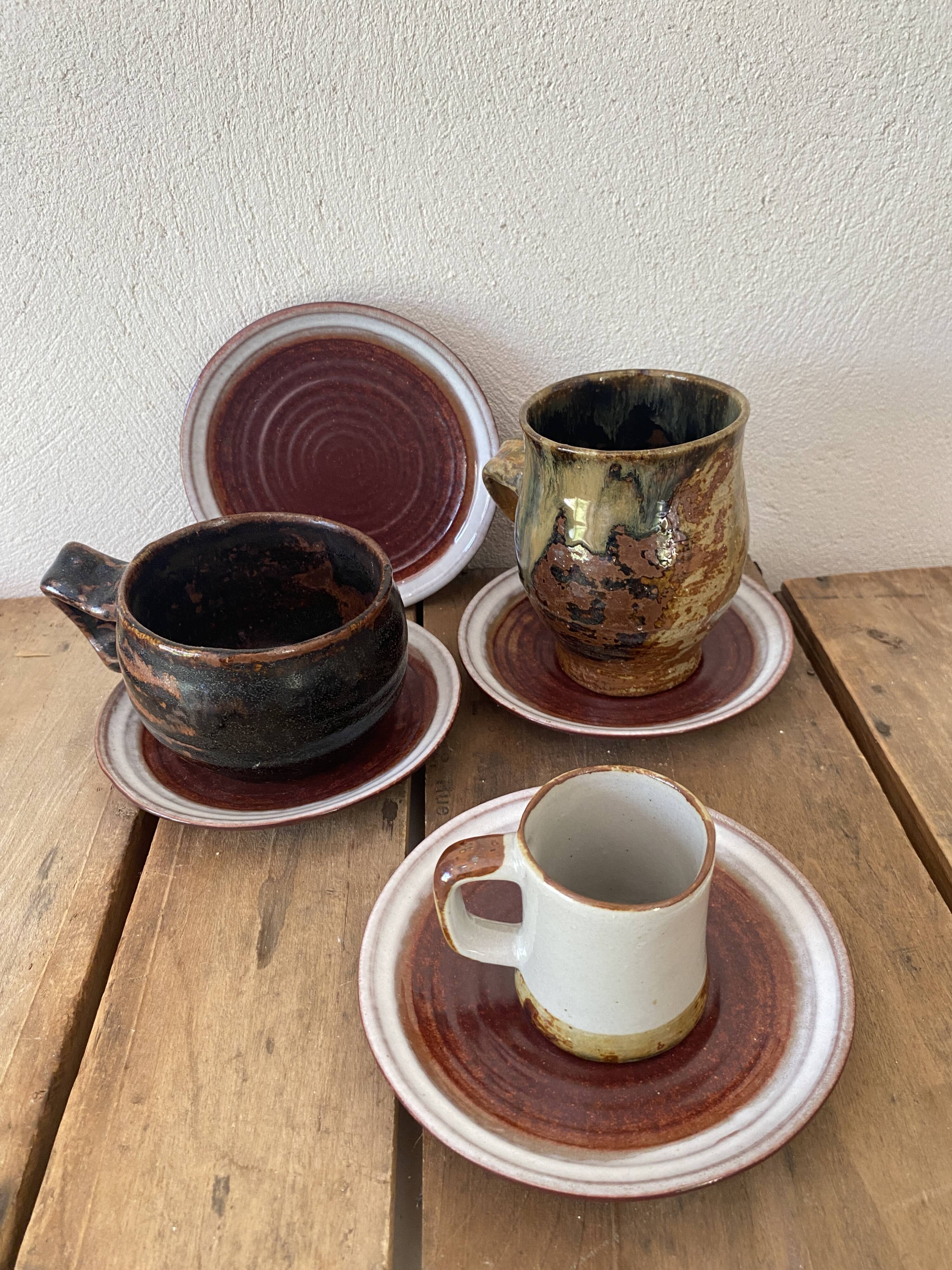 Set of 15 cm ceramic bread plates