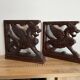 Pair of wooden sculptures, Winged Griffins — 19th century