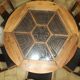Round dining tables + chairs