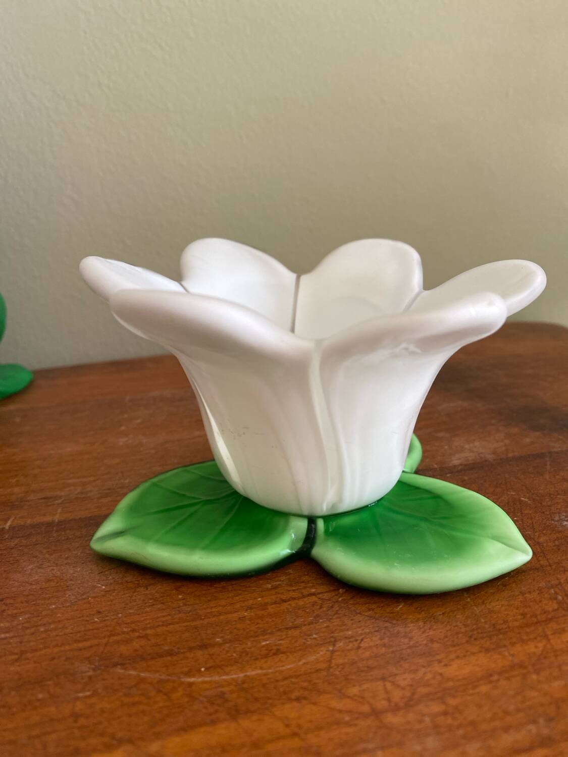 Glass flower candle holder