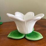 Glass flower candle holder