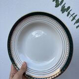 Plates for 14 people Céranord Saint Amand green and golden including hollows and plates