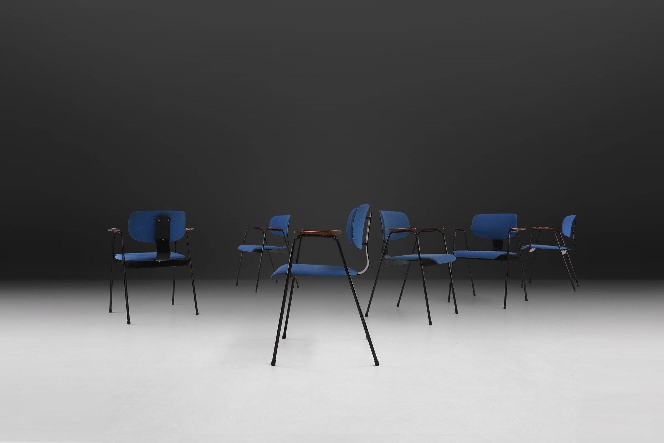 Set of 6 Dining Chairs by Willy Van Der Meeren for Tubax, Belgium, 1950s