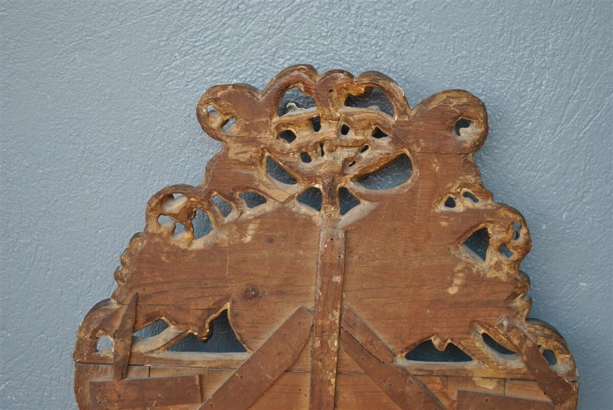 Mirror Louis XIV to time eighteenth wooden Golden 60x84cm