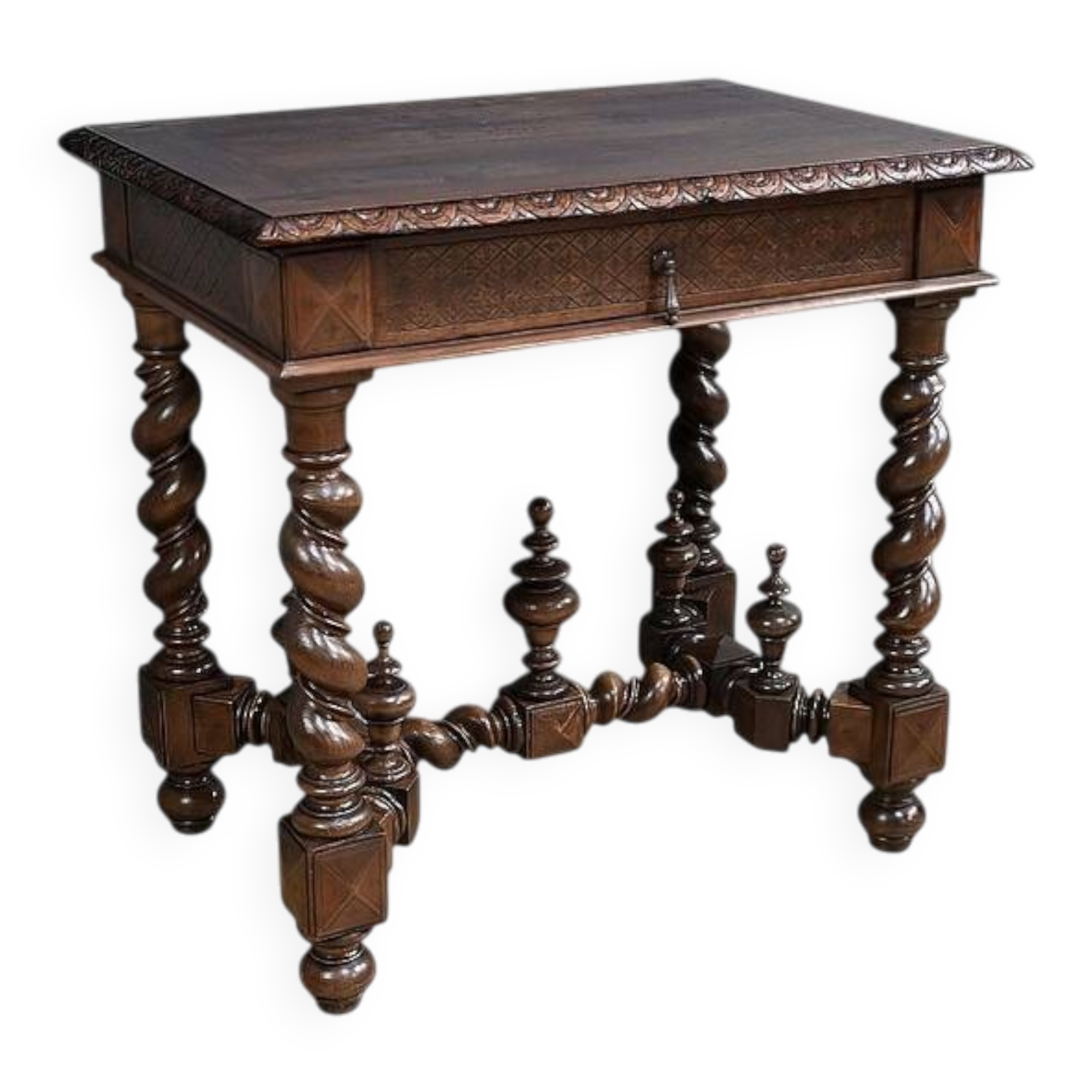 Small Oak Desk Table, Louis XIII Style – Mid-19th Century