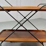 Minimalistic Paul Nagel Teak and Steel Teatrolley. Germany, 1950s