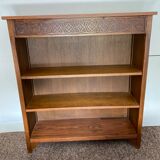 Brutalist style oak bookcase