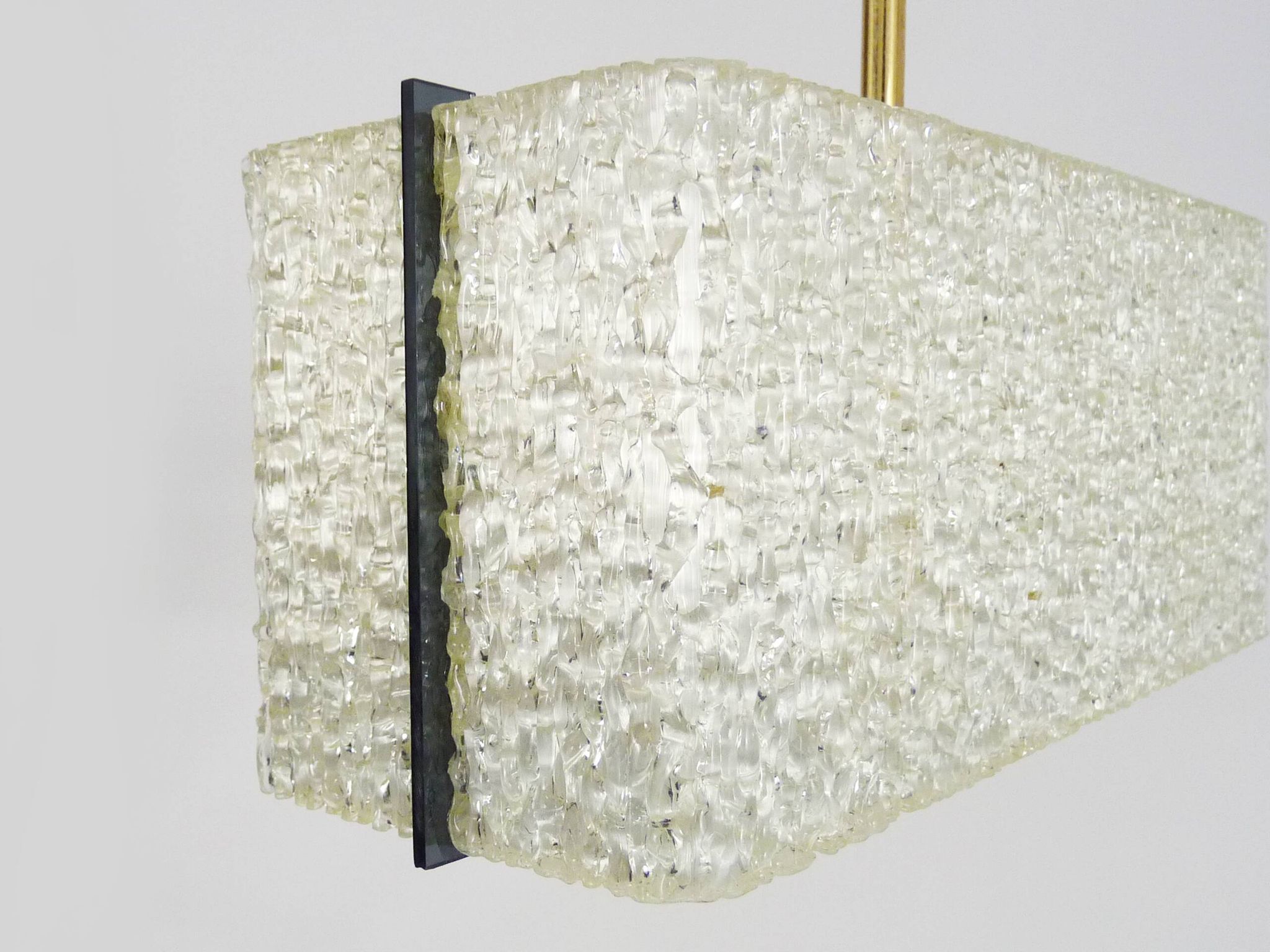 Modernist brass and perspex chandelier Maison Arlus France from the 1950s