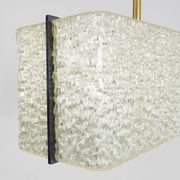 Modernist brass and perspex chandelier Maison Arlus France from the 1950s