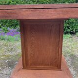 Art Deco dining table in wood and red Formica