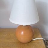 Vintage walnut wood ball lamp