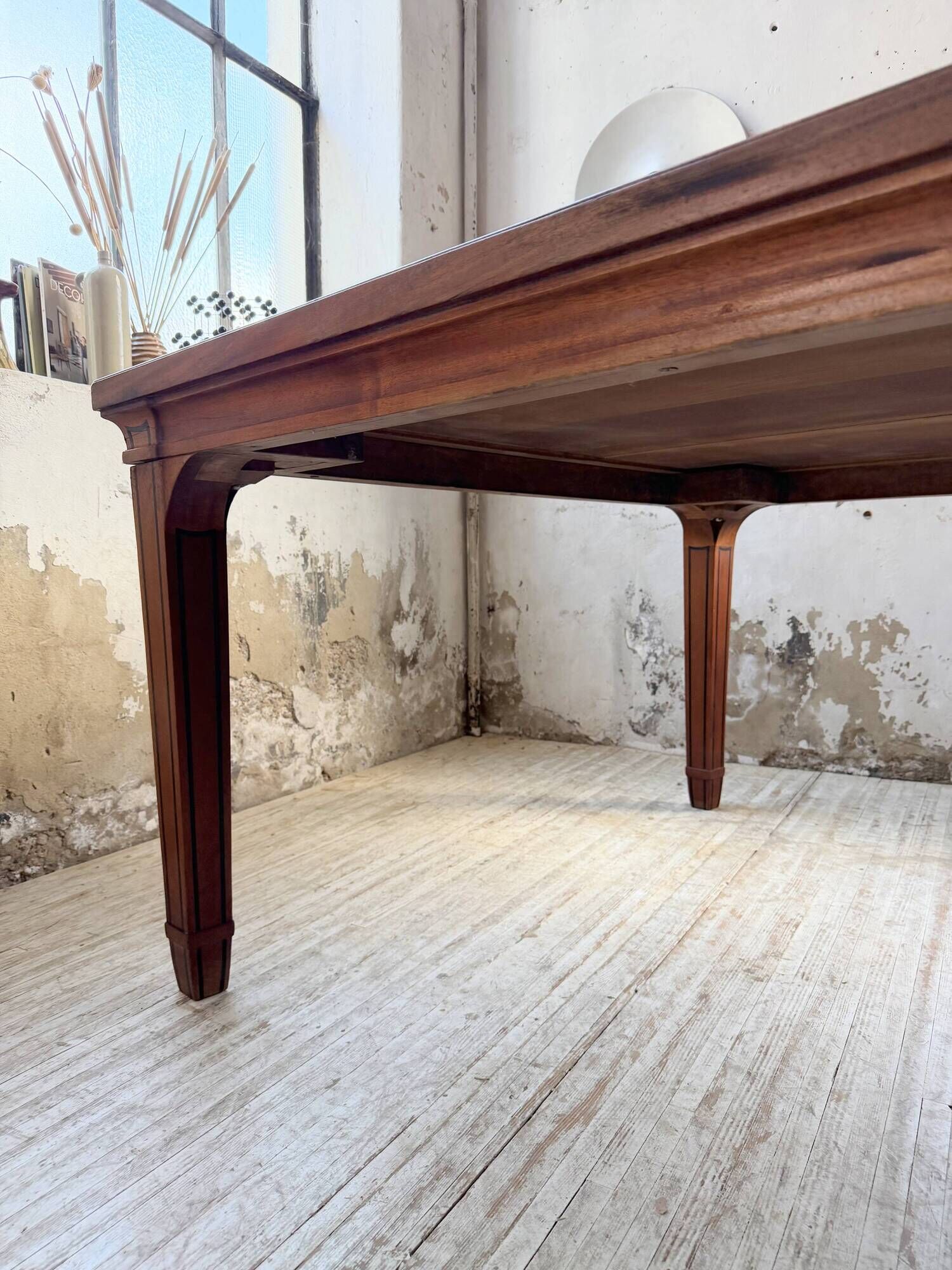 Double-sided walnut counter desk 1900