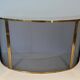 Curved Black Steel Mesh Fire Screen Design with Brass Frame