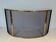 Curved Black Steel Mesh Fire Screen Design with Brass Frame