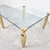 Brass and glass coffee table, 1970s