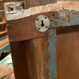 Mirror in blue lacquered wood, 148x102 cm