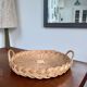Large round woven wicker tray – Vintage craftsmanship