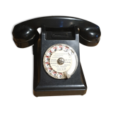 Old fixed phone black bakelite