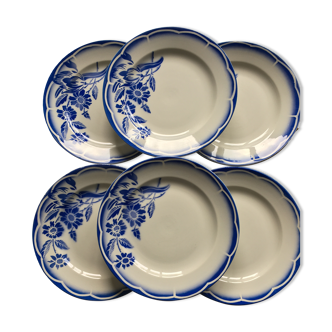 6 flat plates Sarreguemines model André