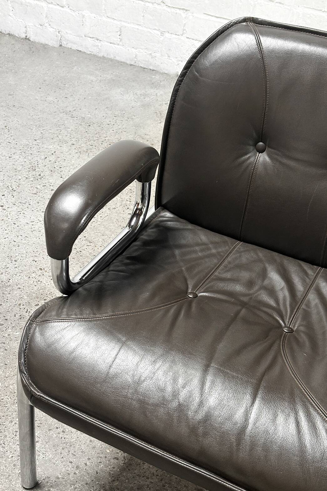 Hans Eichenberger 'Eurochair' Leather Lounge Chairs for Girsberger, 1970s