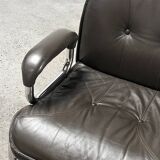 Hans Eichenberger 'Eurochair' Leather Lounge Chairs for Girsberger, 1970s