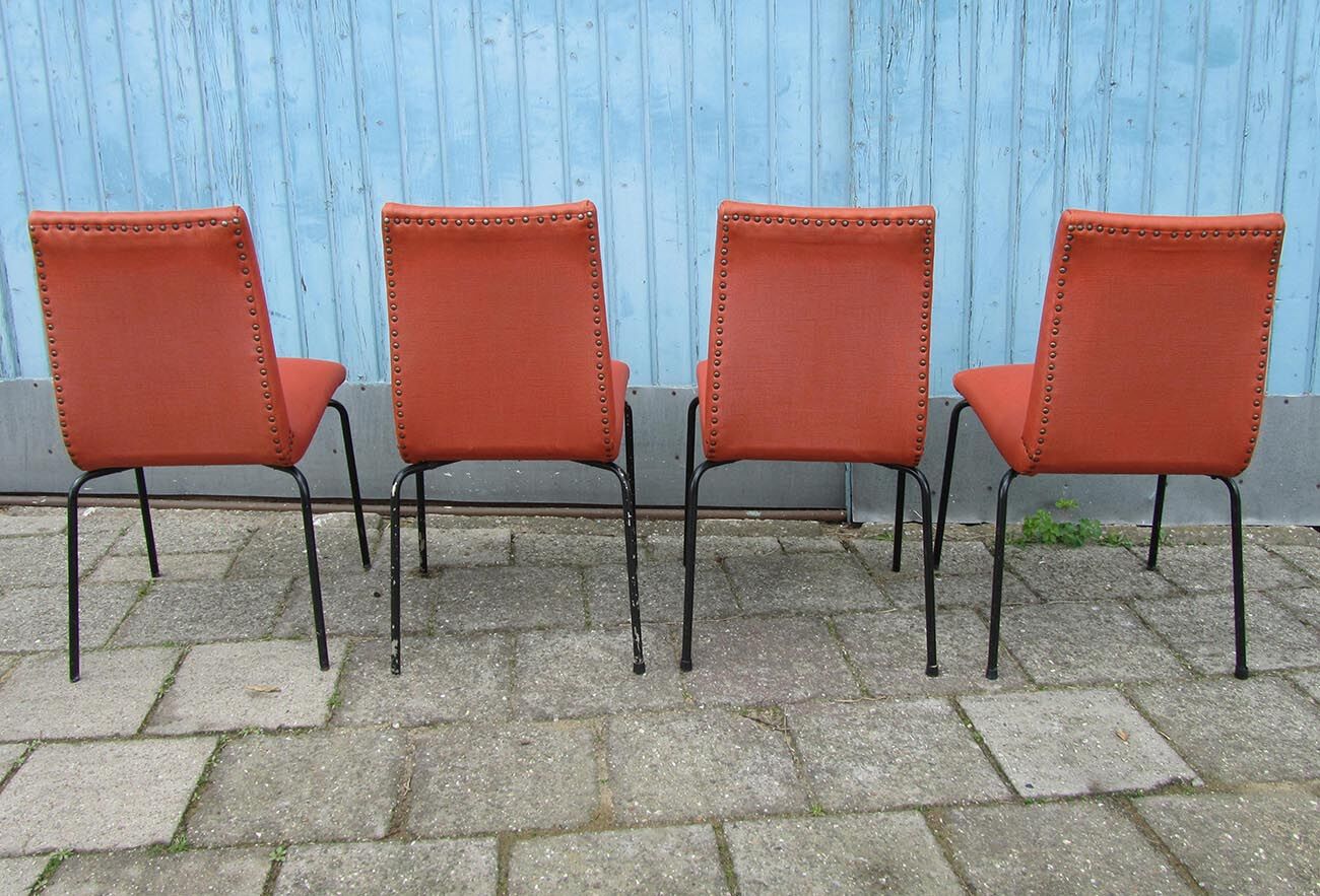 Set of 4 chairs by Pierre Guariche for Meurop 1960
