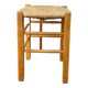 Wooden and straw stool