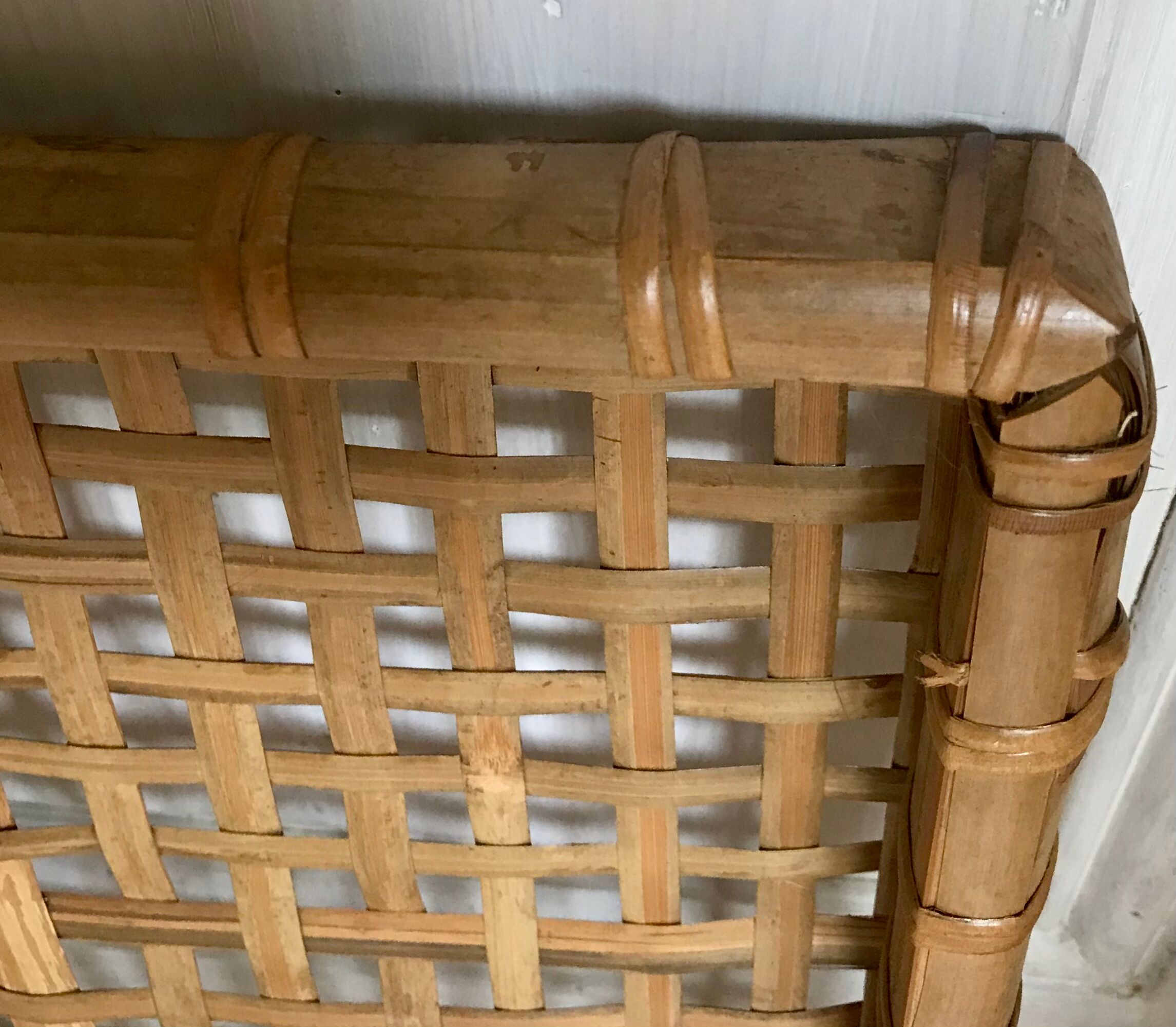 Plateau rotin et bambou  vintage 45X45cm