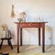 Small antique farmhouse table in wood – vintage rustic desk