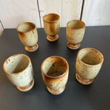Set of 6 pyrite stoneware glasses
