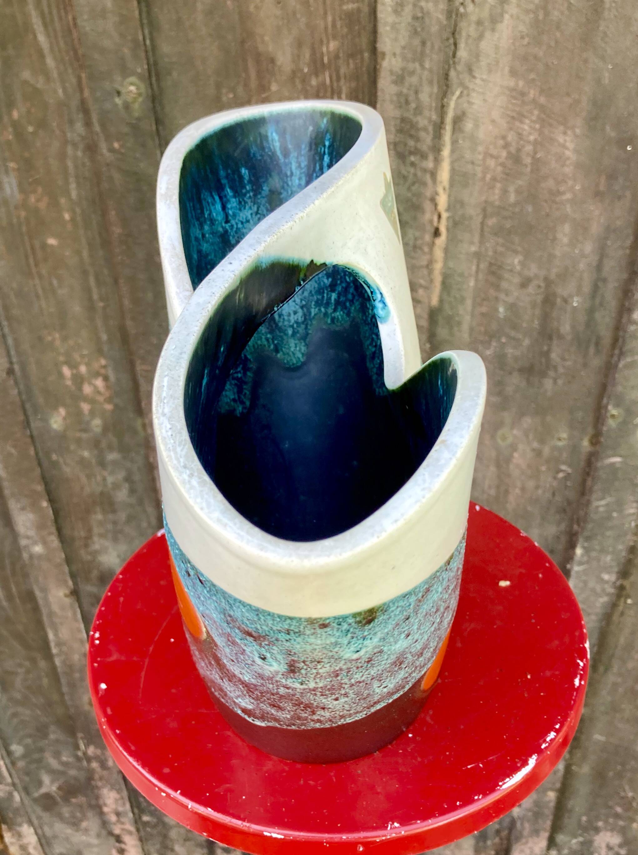 Modernist ceramic vase Elchinger, France vintage 1950 - 1960