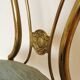 Vintage Paolo Buffa Brass Vanity Chair: Chiavari Style, Blue Fabric, 1950s
