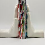 White ceramic bookends, 1980