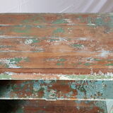 Former teak cabinet with its original green patina