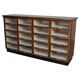 Vintage Dutch Walnut Haberdashery Shop Cabinet / Vitrine, 1950s