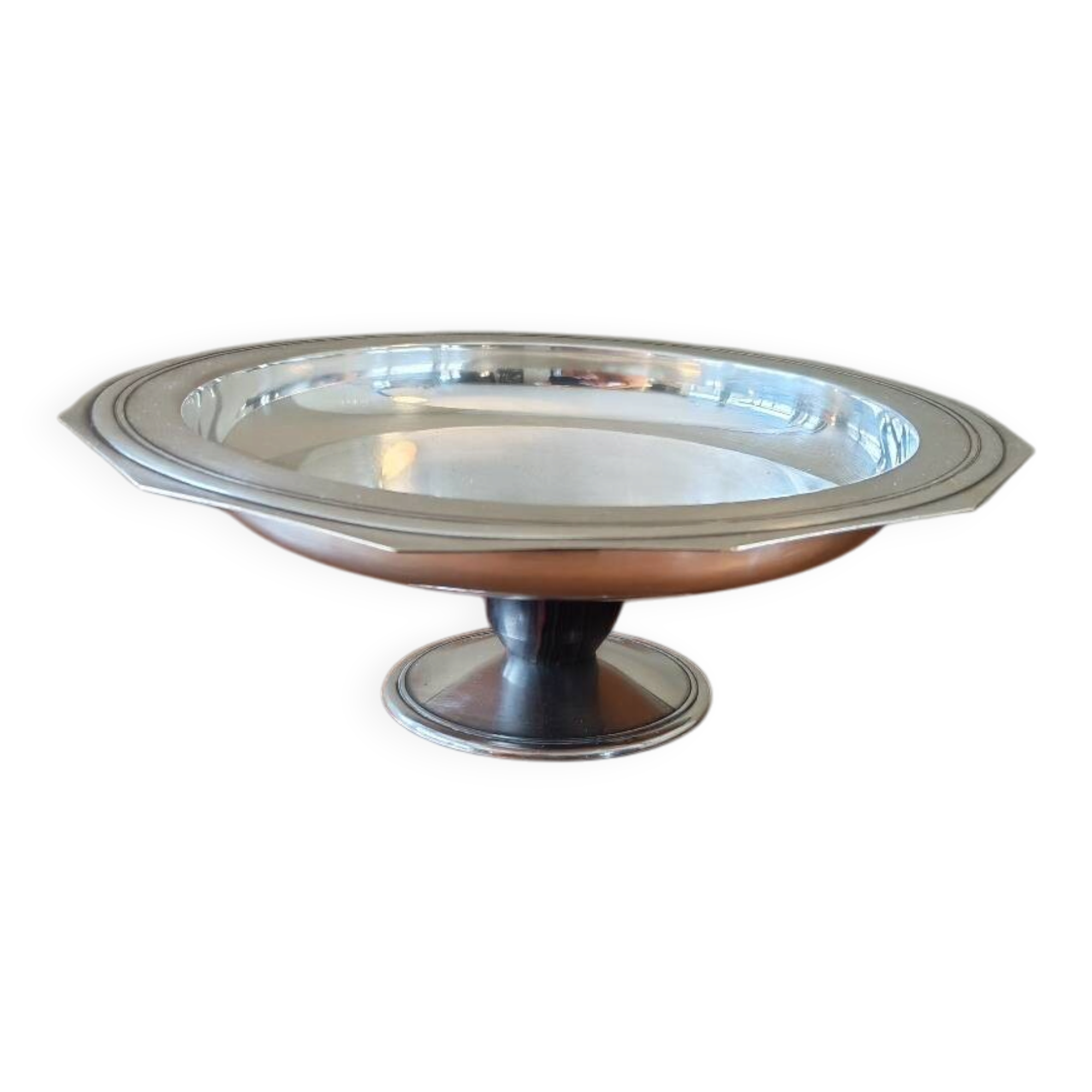 Art Deco silver-plated bowl by Bouillet and Bourdelle