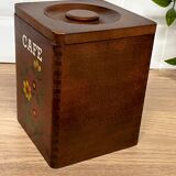 Set of 4 wooden spice jars