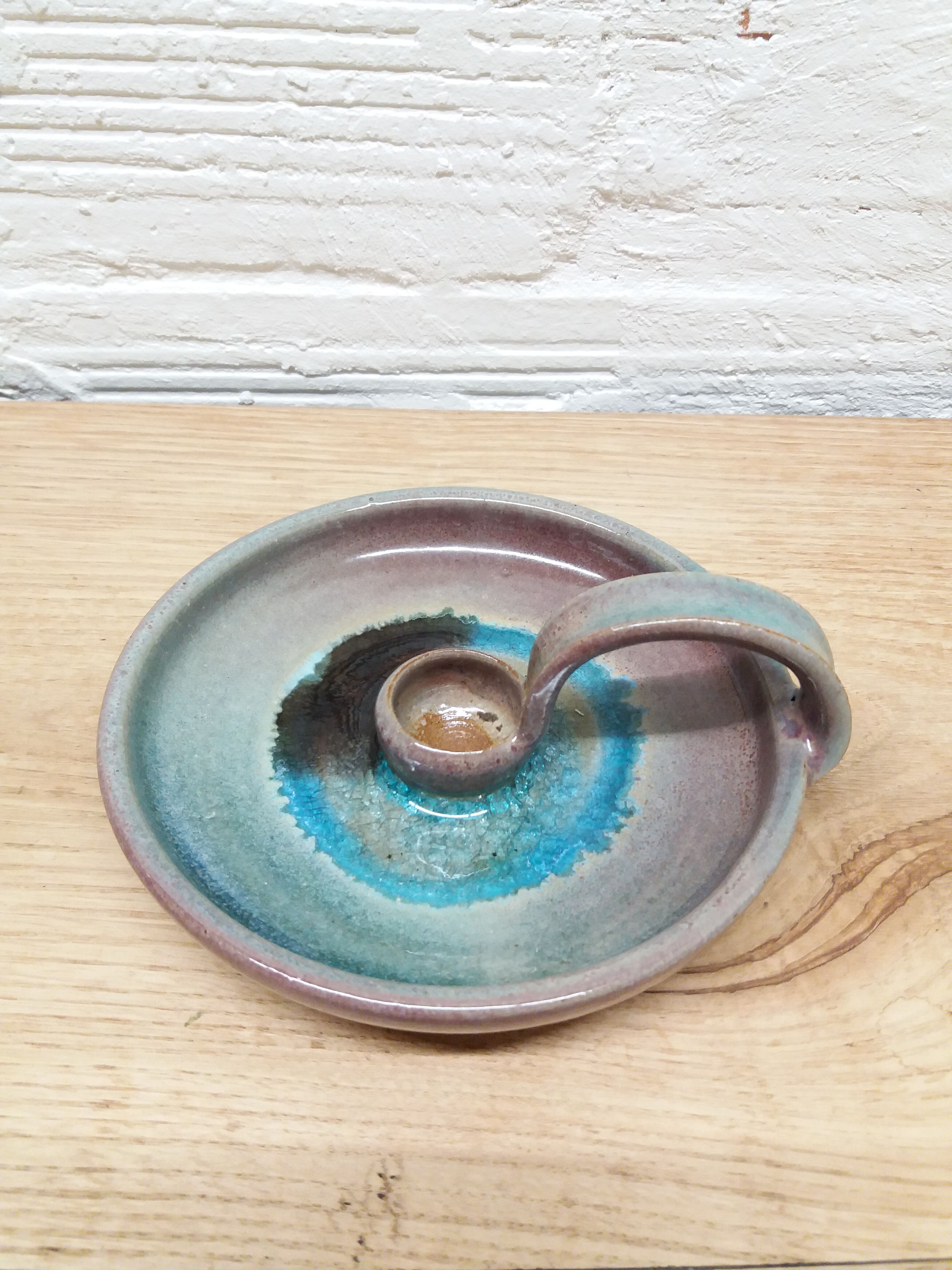 Ceramic cellar rat candlestick