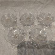 5 crystal champagne glasses, Saint Louis Cluny Graves, 12cl, pre-1936