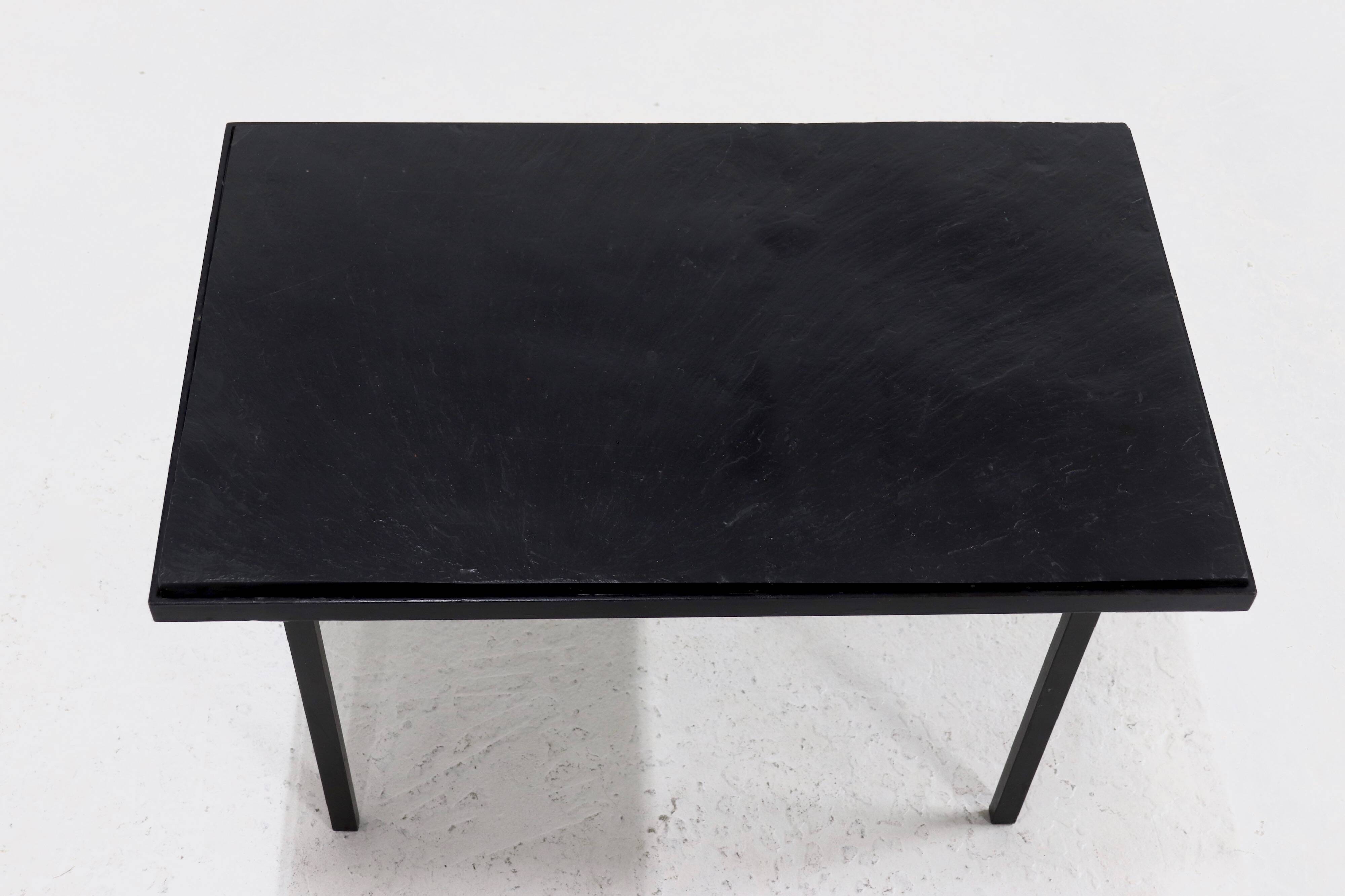 Minimalist Steel and Slate Side or Coffee Table 1960s