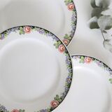 Set of 4 dessert plates Digoin Sarreguemines, vintage French, authentic, rare