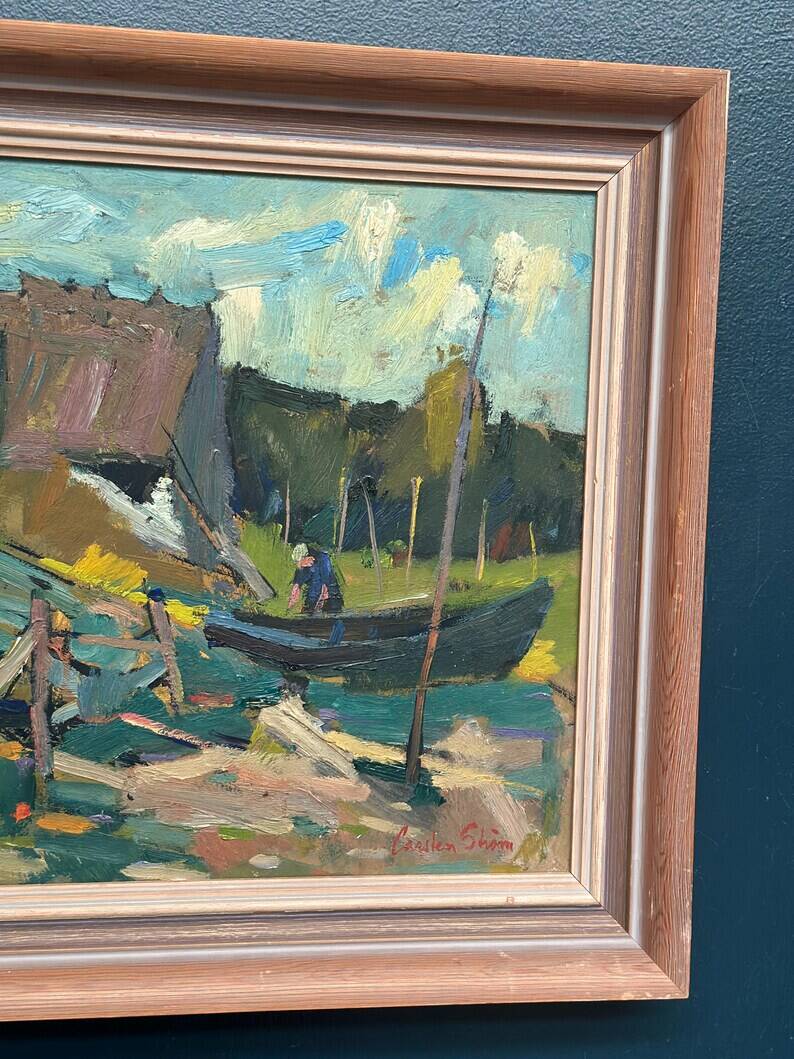 Original Swedish Oil on Panel – "Vid Knabäck, Skåne" by Carl-Axel Schwieler – Signed – Vintage & Framed – 59 × 50 cm (23.2" × 19.7")