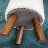 Round pouf retro loop ecru
