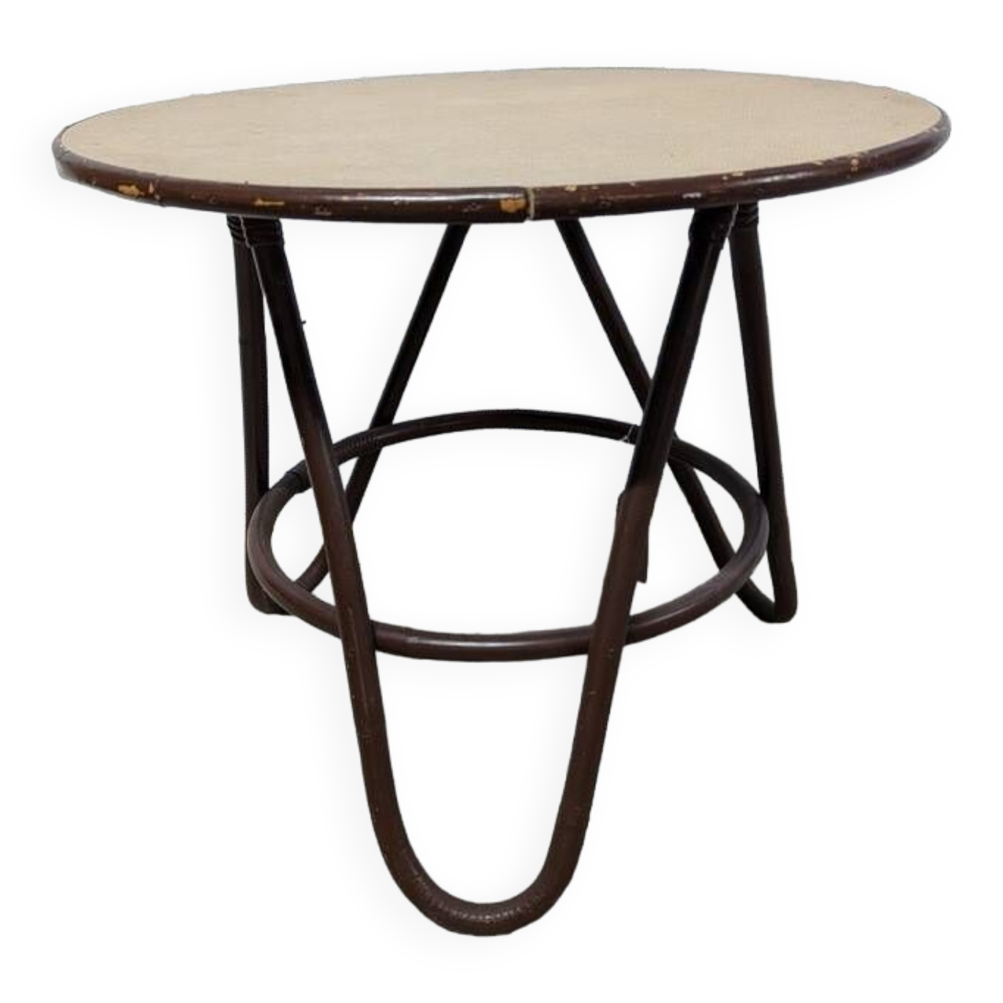 Round rattan coffee table