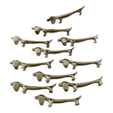 12 vintage dachshund knife holders