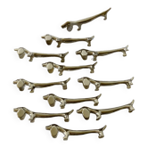 12 vintage dachshund knife holders